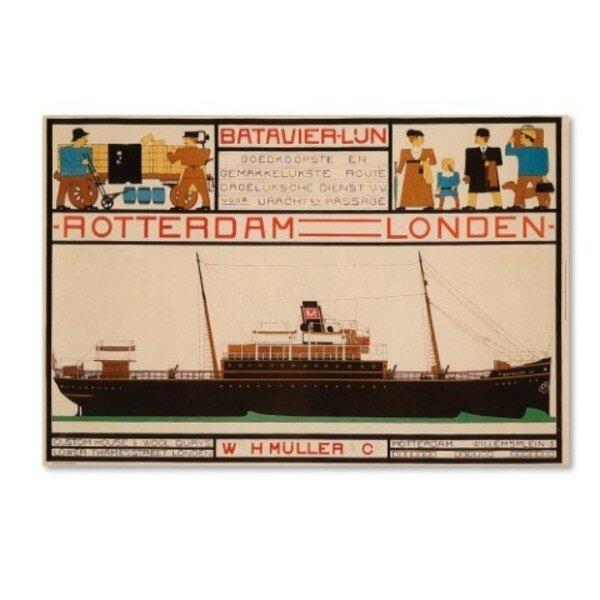 Vintage Apple Collection 'Rotterdam London Travel Poster' Canvas Art, 22x32, Trademark Fine Art, Mfr#: ALI6275-C2232GG